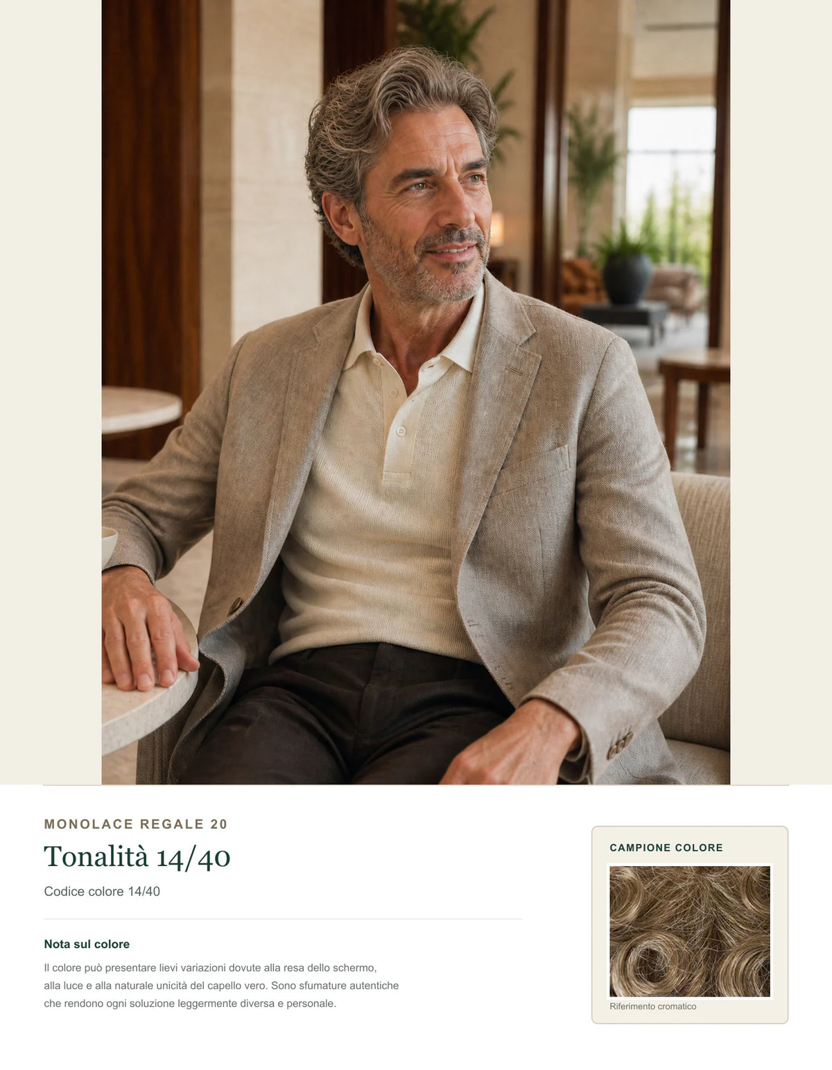 Monolace Regale 20 — Sistema Capillare Uomo — scheda colore 14/40