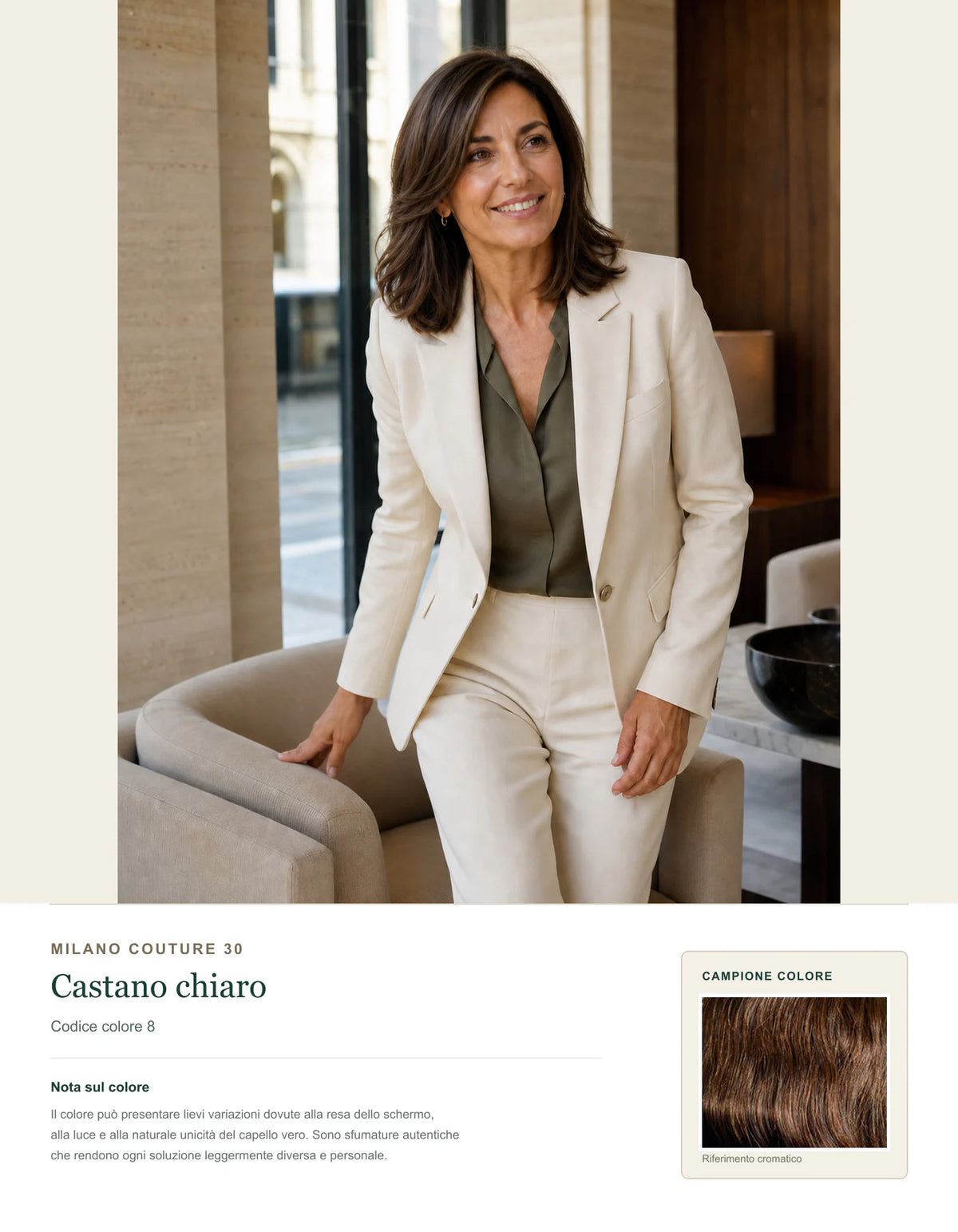 Milano Couture 30 — Topper Donna in Capelli Veri — scheda colore 8