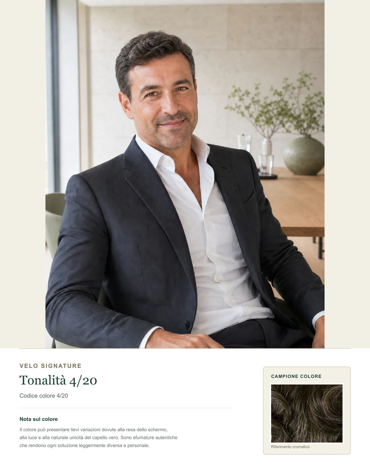 Velo Signature — Sistema Capillare Uomo — scheda colore 4/20