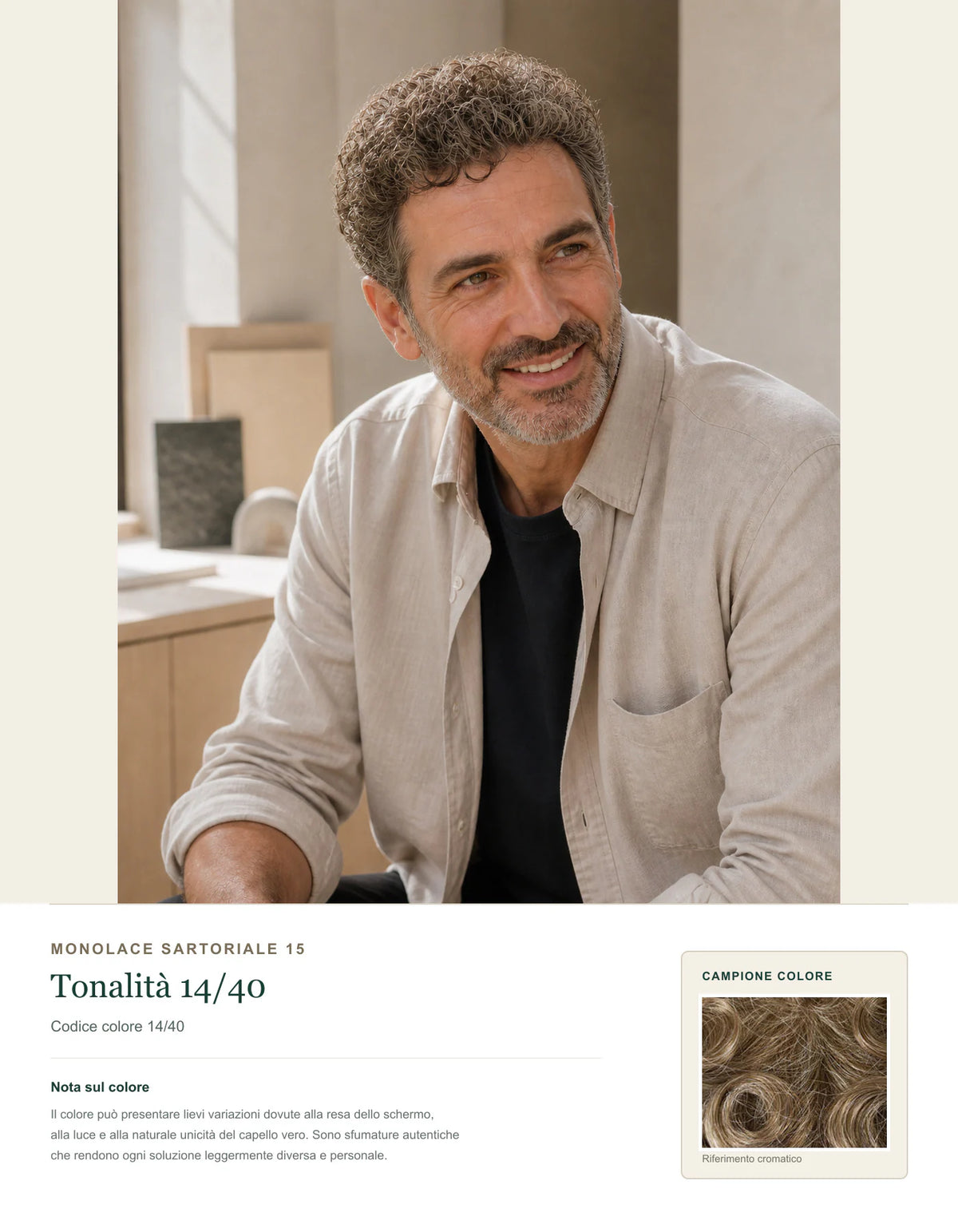 Monolace Sartoriale 15 — Sistema Capillare Uomo — scheda colore 14/40