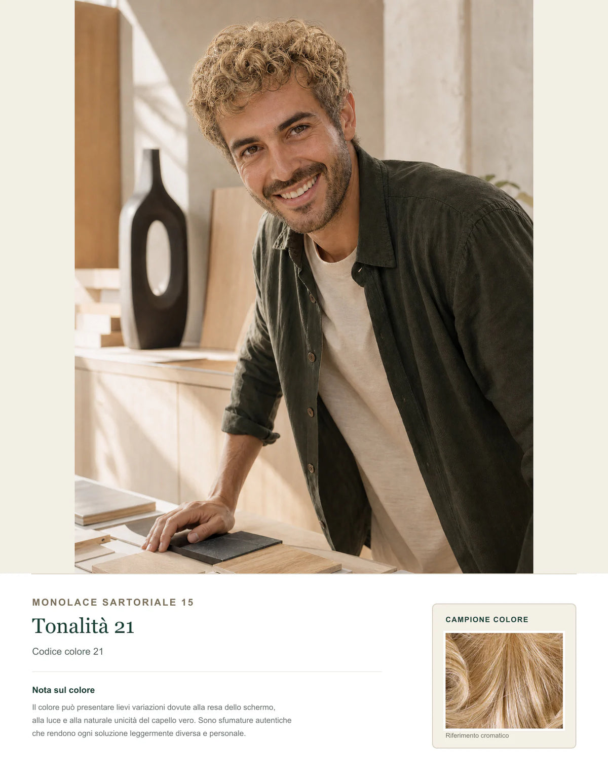 Monolace Sartoriale 15 — Sistema Capillare Uomo — scheda colore 21