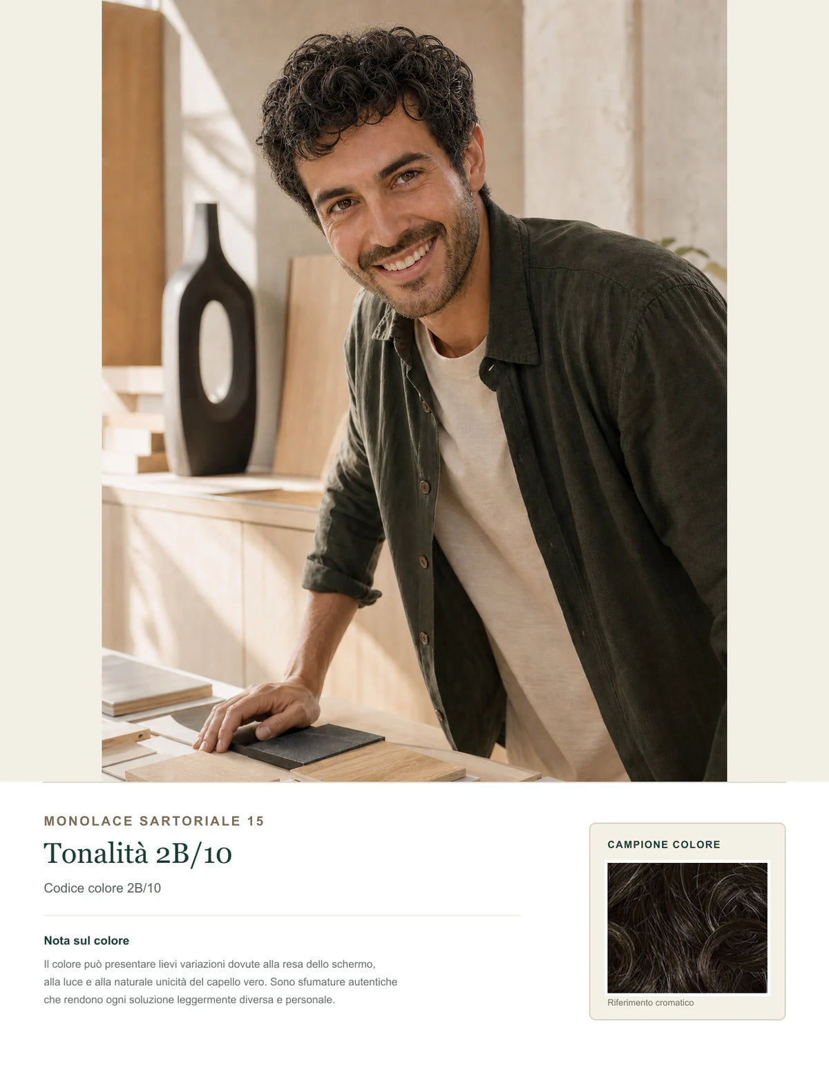 Monolace Sartoriale 15 — Sistema Capillare Uomo — scheda colore 2B/10